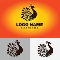 pavão logotipo luxo estilo ícone companhia marca o negócio pavão logotipo modelo editável vetor