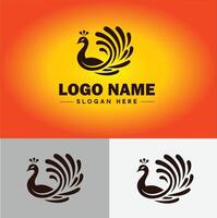 pavão logotipo luxo estilo ícone companhia marca o negócio pavão logotipo modelo editável vetor