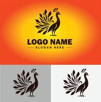 pavão logotipo luxo estilo ícone companhia marca o negócio pavão logotipo modelo editável vetor