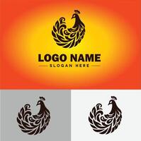 pavão logotipo luxo estilo ícone companhia marca o negócio pavão logotipo modelo editável vetor