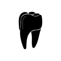 silhueta de dente, ícone dentário ou logotipo, odontologia vetor