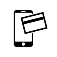 ícone de telefone símbolo de ícone de telefone com cartão de crédito para app e messenger vetor