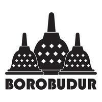 modelo de design de vetor de logotipo de ícone do templo borobudur