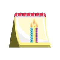 velas do calendário de aniversários vetor