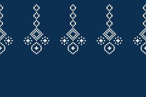 étnico geométrico tecido padronizar Cruz ponto.ikat bordado étnico oriental pixel padronizar marinha azul fundo. resumo,vetor,ilustração. textura,vestuário,cachecol,decoração,motivos,seda papel de parede. vetor