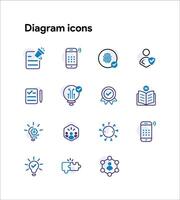 ui diagrama ícone conjunto vetor