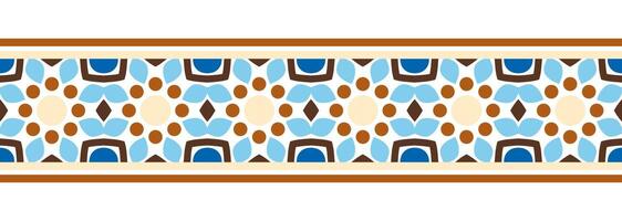fronteira linha desatado fundo. decorativo Projeto desatado ornamental mosaico fronteira padronizar. islâmico, indiano, árabe motivos. abstrato flor vetor