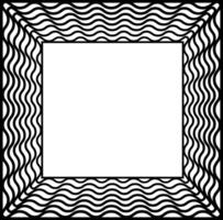 abstrato Preto geométrico quadro, Armação dentro a Formato do ondulado linhas em uma branco fundo vetor