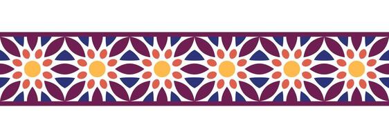 fronteira linha desatado fundo. decorativo Projeto desatado ornamental mosaico fronteira padronizar. islâmico, indiano, árabe motivos. abstrato flor. vetor ilustração