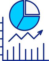 torta gráfico azul preenchidas ícone vetor