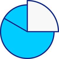 torta gráfico azul preenchidas ícone vetor