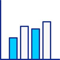 Barra gráfico azul preenchidas ícone vetor