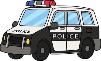 polícia carro desenho animado colori clipart ilustração vetor