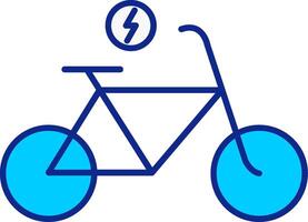 elétrico bicicleta azul preenchidas ícone vetor