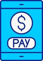 Móvel Forma de pagamento azul preenchidas ícone vetor