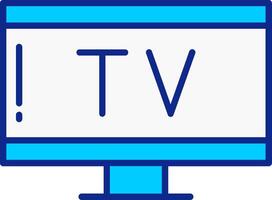 televisão azul preenchidas ícone vetor