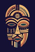 africano tribal mascarar parede arte vetor ilustração, tribal máscaras para quadro, Armação arte