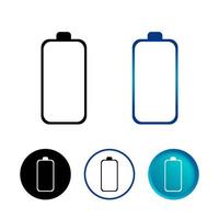 conjunto abstrato de ícones de carga de bateria vazia vetor