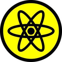 reagir ou átomo perigo símbolo - uma negrito logotipo ilustração representando vários segurança preocupações. perigo ou tóxico logotipo ícone. vetor