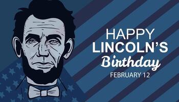 Abraão lincoln. feliz aniversário. vetor ilustração. poster