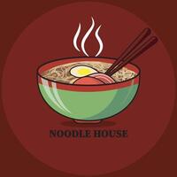 ramen noodle logo design illustration.ramen menu ícone conjunto modelo de logotipo com comida bowl.japanese. vetor