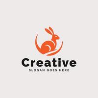 elegante Coelho logotipo Projeto para uma criativo marca em uma limpar \ limpo fundo vetor