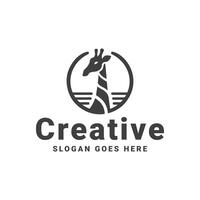 elegante girafa emblema para artístico branding vetor