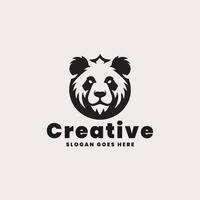 criativo Preto e branco panda logotipo em uma neutro fundo vetor