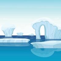 gelo rochas fundo pólo norte paisagem branco iceberg oceano inverno frio conceito de viagens ao ar livre vetor