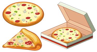 Pizza em caixa de papel vetor