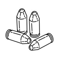 ícone de munição. doodle desenhado à mão ou estilo de ícone de contorno vetor
