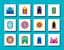 mandalas de mesquita árabe vetor