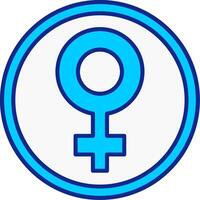 fêmea símbolo azul preenchidas ícone vetor