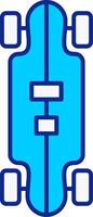 Longboard azul preenchidas ícone vetor