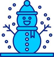 boneco de neve azul preenchidas ícone vetor