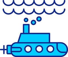 submarino azul preenchidas ícone vetor