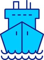 carga navio azul preenchidas ícone vetor