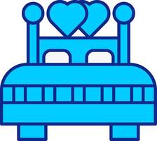 Duplo cama azul preenchidas ícone vetor