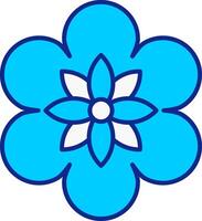 flor azul preenchidas ícone vetor