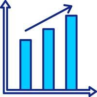 Barra gráfico azul preenchidas ícone vetor