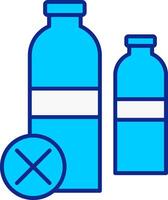 não plástico garrafas azul preenchidas ícone vetor