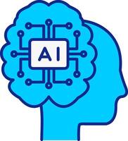 artificial inteligência azul preenchidas ícone vetor