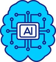 artificial inteligência azul preenchidas ícone vetor