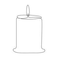vetor queimando fogo vela contínuo 1 linha desenhando isolado em branco fundo ilustração e minimalista