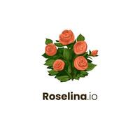 Roselina rosa flor logotipo ou ícone conceito Projeto isolado vetor