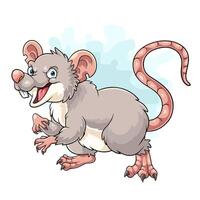 rato de desenho animado com expressão de raiva vetor
