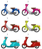 Seis scooters coloridas vetor
