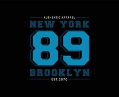 design de t-shirt tipografia new york brooklyn vetor