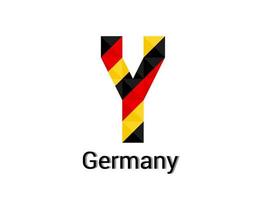 letra y criativa com conceito de cores 3d Alemanha. bom para impressão, design de t-shirt, logotipo, etc. vetor