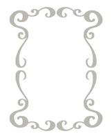 Quadros decorativos e retângulo padrão de fronteira mão desenhada florescer separador Elementos de designer de caligrafia. Ilustração em vetor vintage casamento isolada no fundo branco